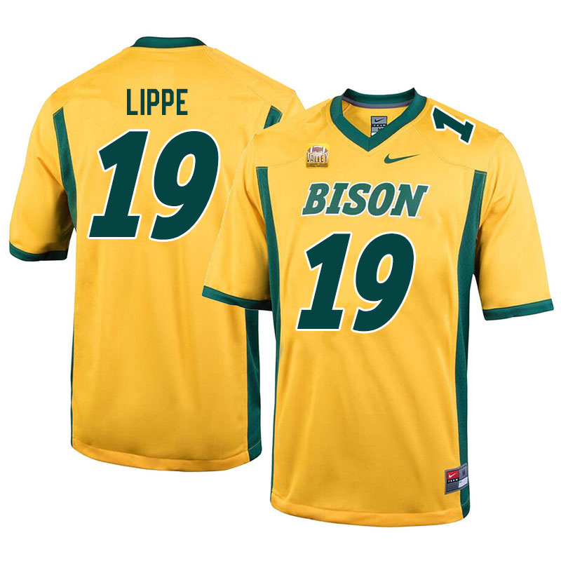 Men #19 Jake Lippe North Dakota State Bison College Football Jerseys Sale-Yellow